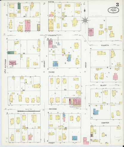 Sanborn Fire Insurance Map from Peru, La Salle County, Illinois (1909), Sheet #0003 - Complete Map Set gallery image, historic Sanborn map, vintage wall art, Illinois Illinois