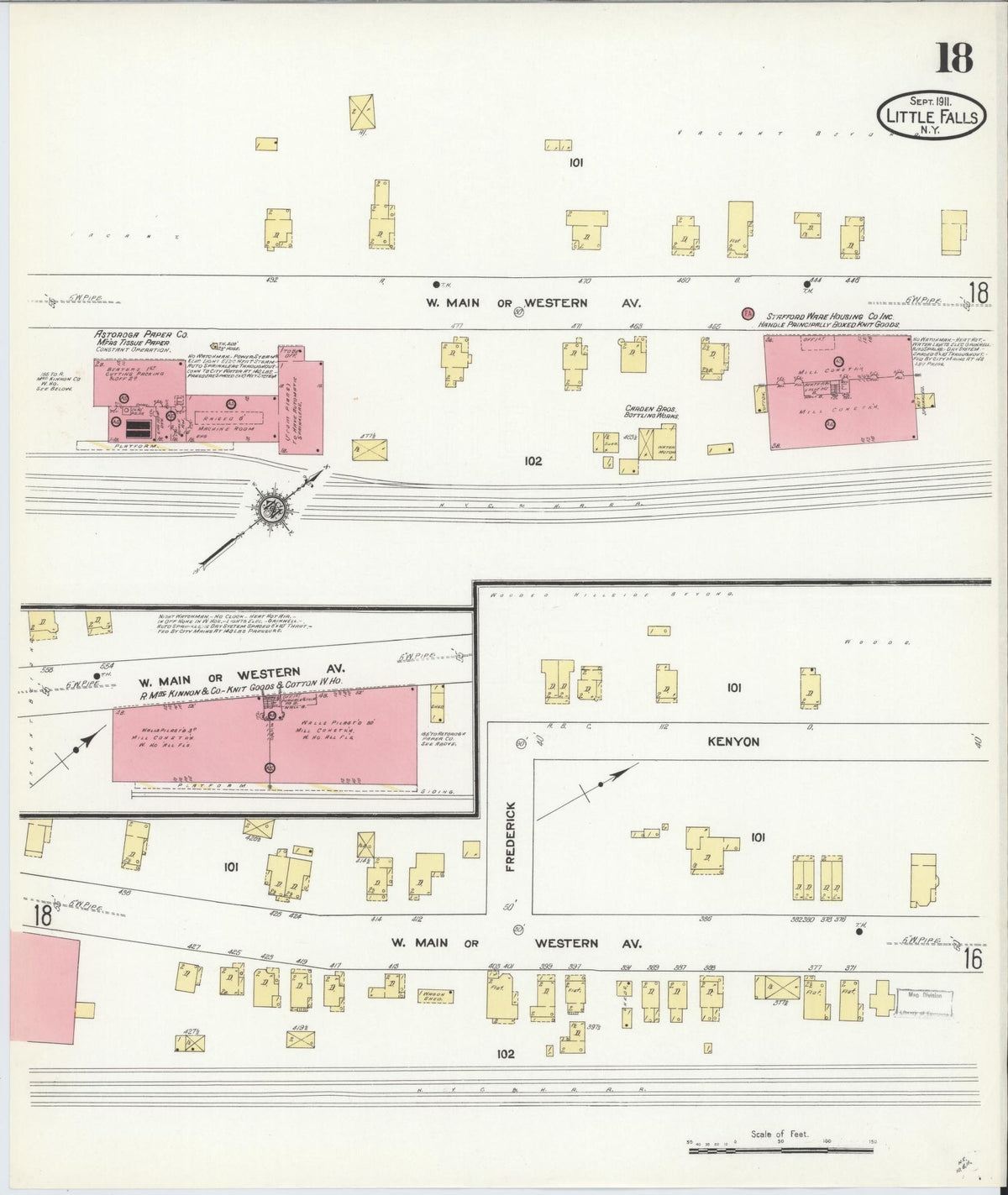Sanborn Fire Insurance Map from Little Falls, Herkimer County, New York (1911), Sheet #0018 - Complete Map Set gallery image, historic Sanborn map, vintage wall art, New York New York
