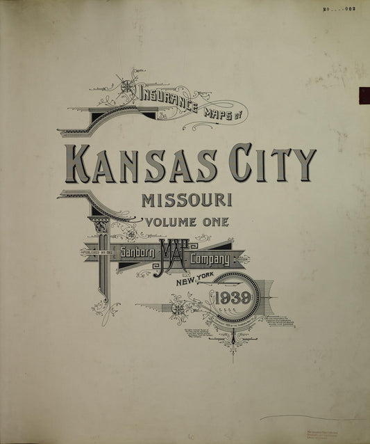 Sanborn Fire Insurance Map from Kansas City, Jackson, Clay, And Platte Counties, Missouri (1950), Sheet #0001 - Historic Sanborn Fire Insurance Map Print, vintage old map wall art, antique decor, genealogy gift, Missouri Missouri map