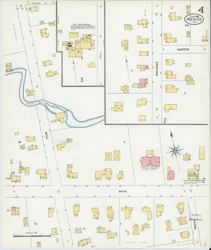 Sanborn Fire Insurance Map from Mexico, Oswego County, New York (1906), Sheet #0004 - Complete Map Set gallery image, historic Sanborn map, vintage wall art, New York New York