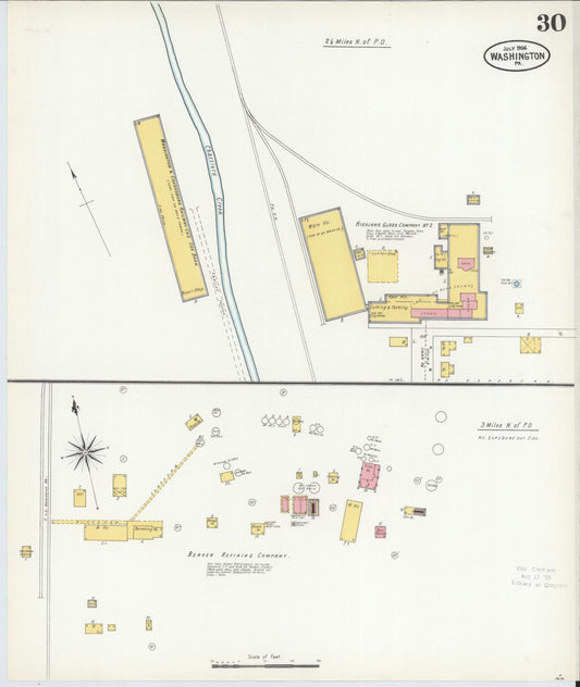 Sanborn Fire Insurance Map from Washington, Washington County, Pennsylvania (1904), Sheet #0030 - Historic Sanborn Fire Insurance Map Print, vintage old map wall art, antique decor, genealogy gift, Pennsylvania Pennsylvania map