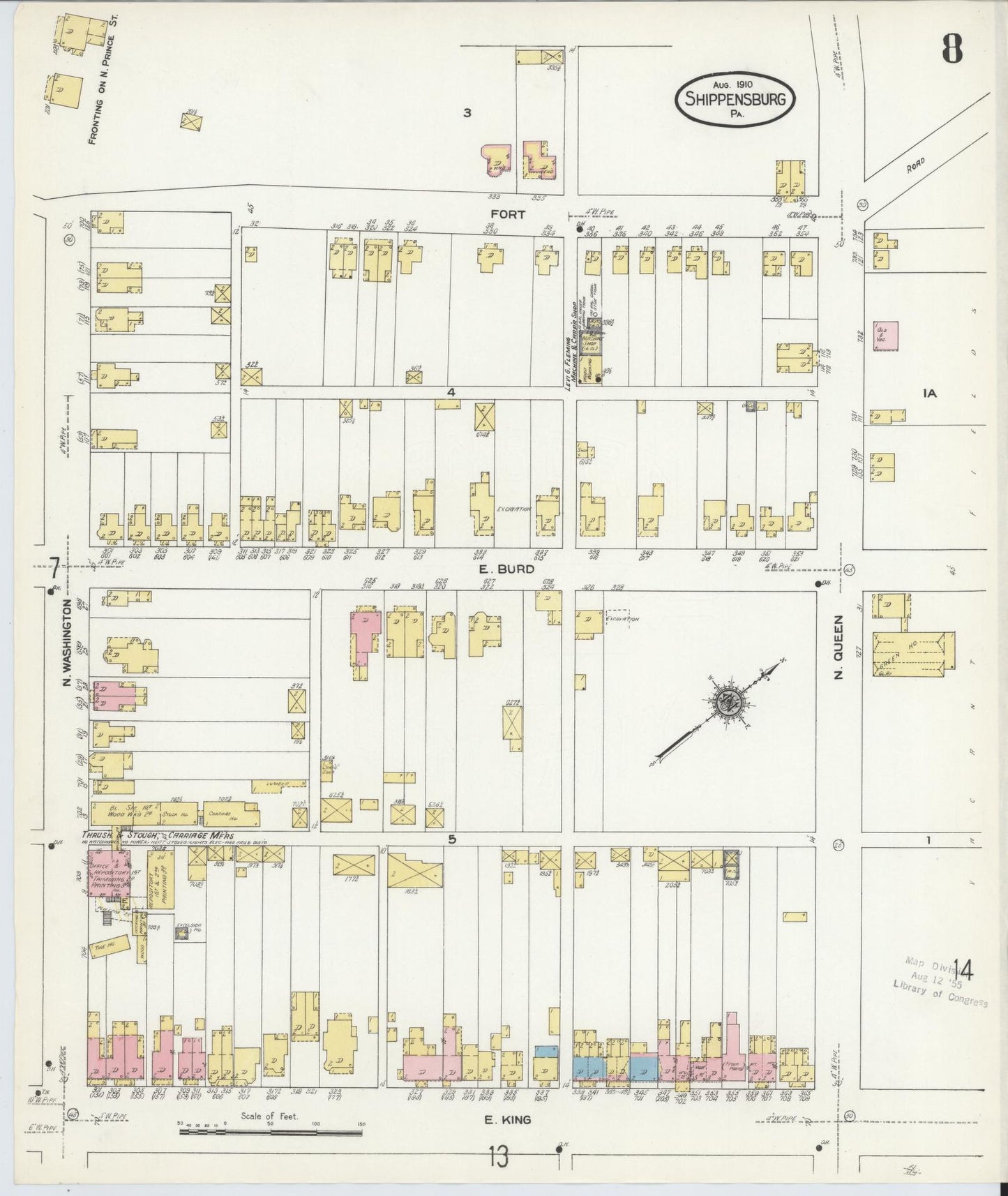 Sanborn Fire Insurance Map from Shippensburg, Cumberland And Franklin Counties, Pennsylvania (1910), Sheet #0008 - Complete Map Set gallery image, historic Sanborn map, vintage wall art, Counties Pennsylvania