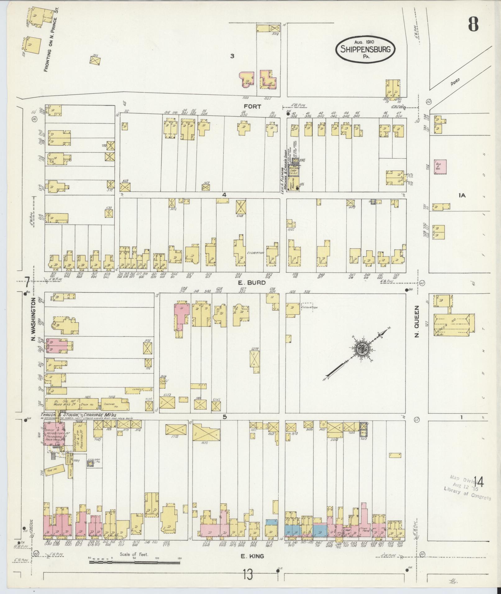 Sanborn Fire Insurance Map from Shippensburg, Cumberland And Franklin Counties, Pennsylvania (1910), Sheet #0008 - Complete Map Set gallery image, historic Sanborn map, vintage wall art, Counties Pennsylvania