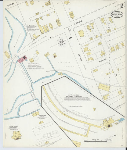 Sanborn Fire Insurance Map from Bellaire, Antrim County, Michigan (1907), Sheet #0002 - Complete Map Set gallery image, historic Sanborn map, vintage wall art, Michigan Michigan