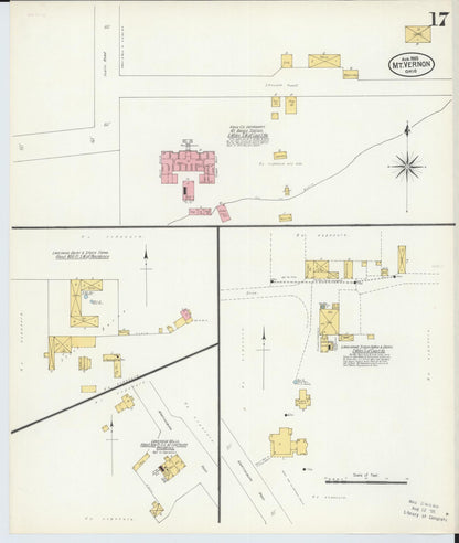 Sanborn Fire Insurance Map from Mount Vernon, Knox County, Ohio (1903), Sheet #0017 - Historic Sanborn Fire Insurance Map Print, vintage old map wall art, antique decor, genealogy gift, Ohio Ohio map