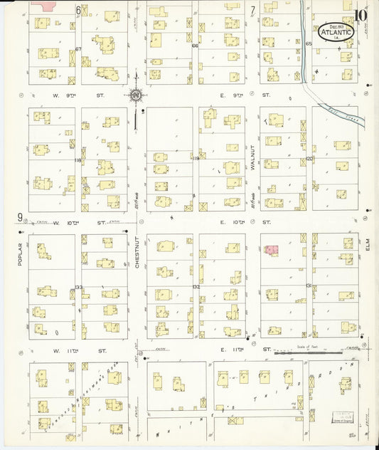 Sanborn Fire Insurance Map from Atlantic, Cass County, Iowa (1913), Sheet #0010 - Historic Sanborn Fire Insurance Map Print, vintage old map wall art