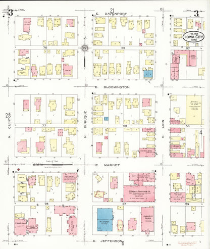 Sanborn Fire Insurance Map from Iowa City, Johnson County, Iowa (1926), Sheet #0003 - Historic Sanborn Fire Insurance Map Print