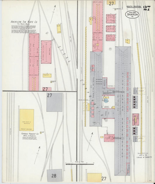Sanborn Fire Insurance Map from Sharon, Mercer County, Pennsylvania (1903), Sheet #0027 - Historic Sanborn Fire Insurance Map Print, vintage old map wall art, antique decor, genealogy gift, Pennsylvania Pennsylvania map