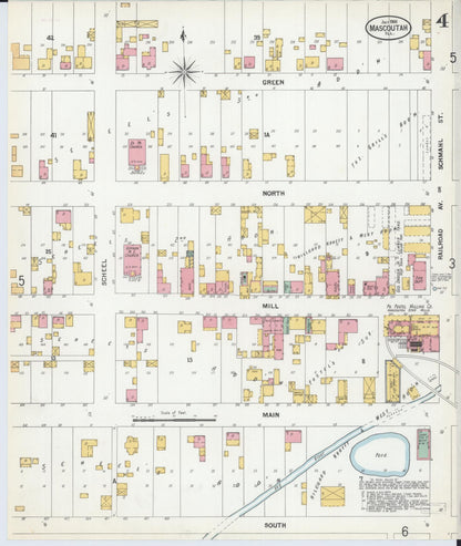 Sanborn Fire Insurance Map from Mascoutah, Saint Clair County, Illinois (1900), Sheet #0004 - Complete Map Set gallery image, historic Sanborn map, vintage wall art, Illinois Illinois