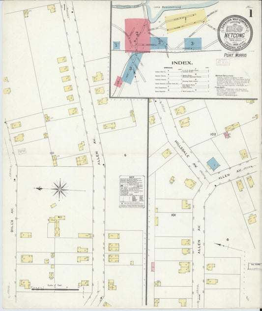 Sanborn Fire Insurance Map from Netcong, Morris County, New Jersey. (1909) – Historic Sanborn Fire Insurance Map Print