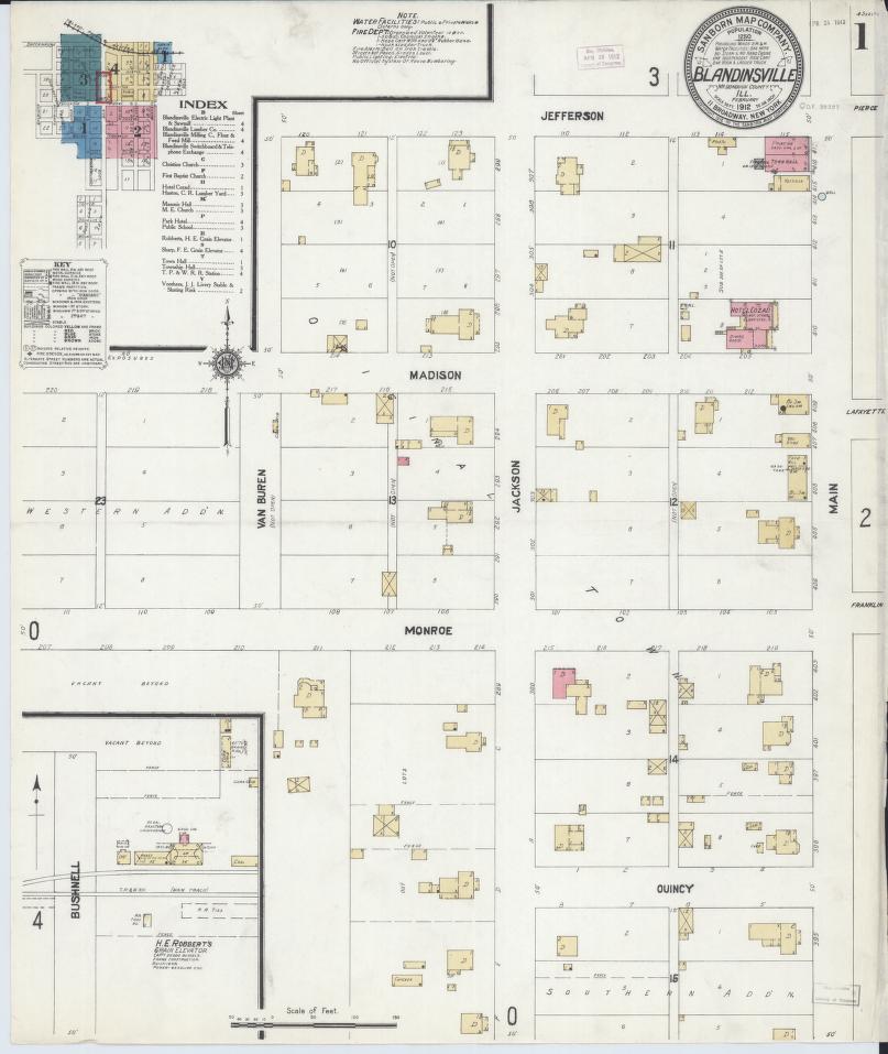Sanborn Fire Insurance Map from Blandinsville, Mcdonough County, Illinois. (1912) – Map View