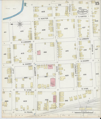 Sanborn Fire Insurance Map from Shamokin, Northumberland County, Pennsylvania (1891), Sheet #0015 - Historic Sanborn Fire Insurance Map Print, vintage old map wall art, antique decor, genealogy gift, Pennsylvania Pennsylvania map