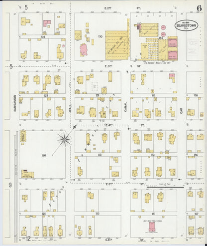 Sanborn Fire Insurance Map from Beardstown, Cass County, Illinois (1900), Sheet #0006 - Historic Sanborn Fire Insurance Map Print, vintage old map wall art, antique decor, genealogy gift, Illinois Illinois map