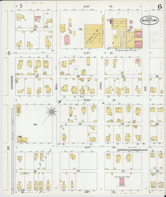 Sanborn Fire Insurance Map from Beardstown, Cass County, Illinois (1900), Sheet #0006 - Historic Sanborn Fire Insurance Map Print, vintage old map wall art, antique decor, genealogy gift, Illinois Illinois map