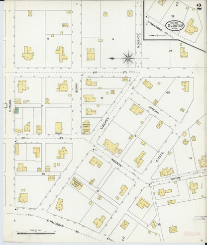 Sanborn Fire Insurance Map from Gloster, Amite County, Mississippi (1904), Sheet #0002 - Complete Map Set gallery image, historic Sanborn map, vintage wall art, Mississippi Mississippi