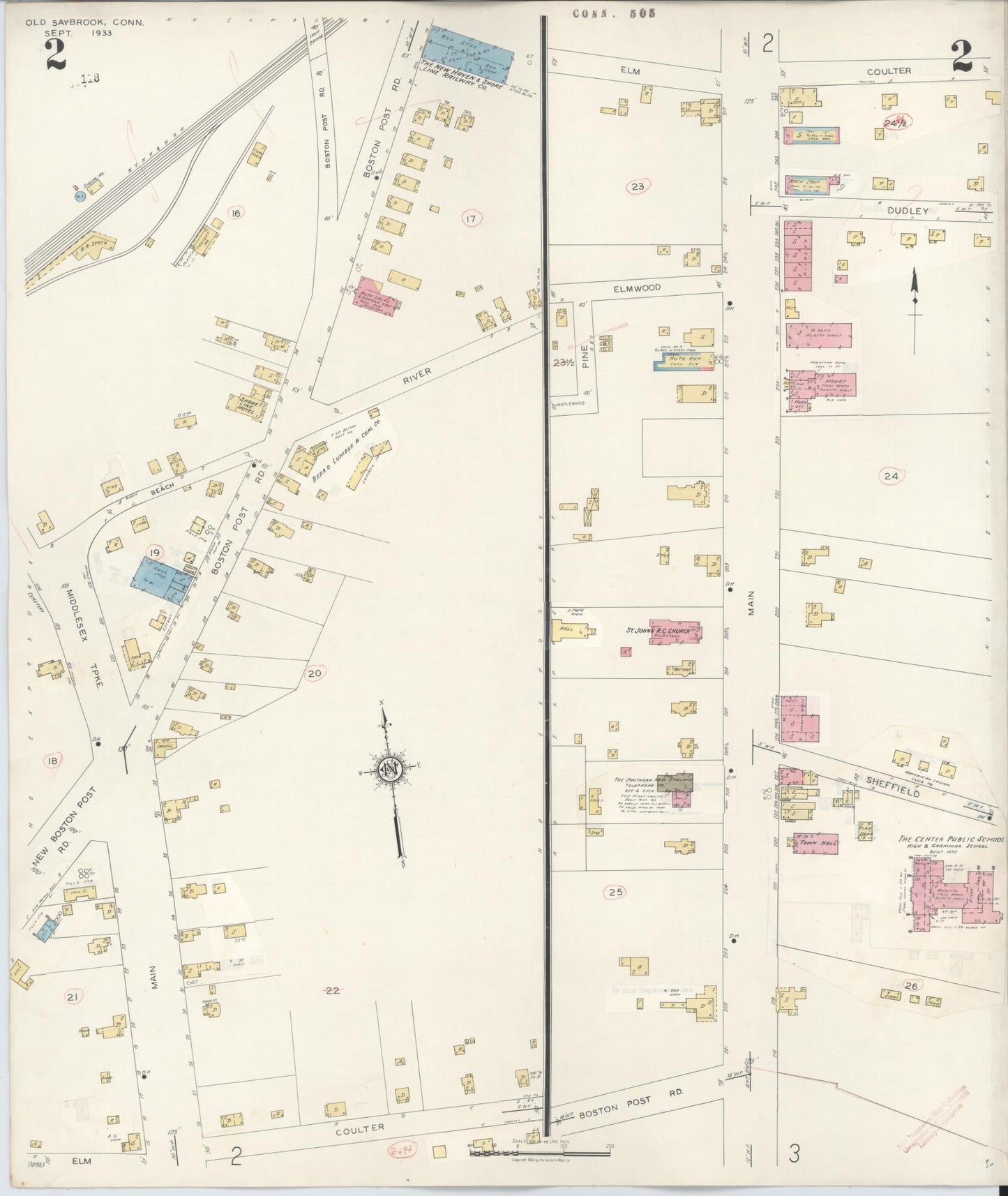 Sanborn Fire Insurance Map from Old Saybrook, Middlesex County, Connecticut (1943), Sheet #0002 - Complete Map Set gallery image, historic Sanborn map, vintage wall art, Connecticut Connecticut