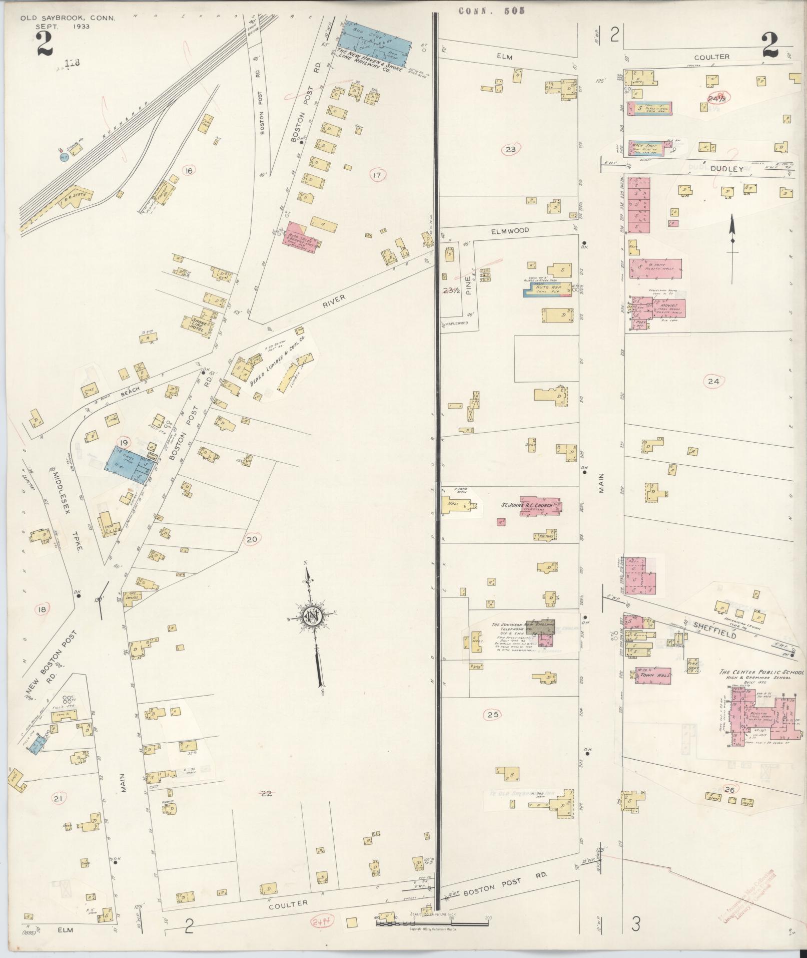 Sanborn Fire Insurance Map from Old Saybrook, Middlesex County, Connecticut (1943), Sheet #0002 - Complete Map Set gallery image, historic Sanborn map, vintage wall art, Connecticut Connecticut