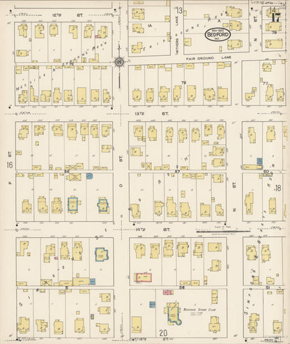 Sanborn Fire Insurance Map from Bedford, Lawrence County, Indiana (1922), Sheet #0017 - Complete Map Set gallery image, historic Sanborn map, vintage wall art, Indiana Indiana