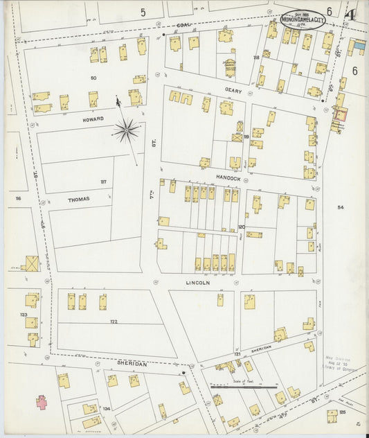 Sanborn Fire Insurance Map from Monongahela City, Washington County, Pennsylvania (1905), Sheet #0004 - Historic Sanborn Fire Insurance Map Print, vintage old map wall art, antique decor, genealogy gift, Pennsylvania Pennsylvania map
