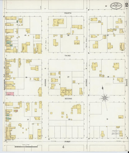 Sanborn Fire Insurance Map from Crowley, Acadia Parish, Louisiana (1898), Sheet #0002 - Complete Map Set gallery image, historic Sanborn map, vintage wall art, Louisiana Louisiana