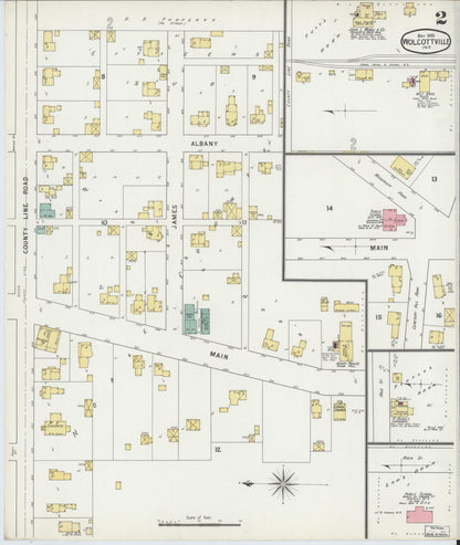 Sanborn Fire Insurance Map from Wolcottville, Noble And LaGrange Counties, Indiana (1895), Sheet #0002 - Complete Map Set gallery image, historic Sanborn map, vintage wall art, Indiana Indiana