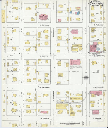 Sanborn Fire Insurance Map from Princeton, Bureau County, Illinois (1918), Sheet #0005 - Complete Map Set gallery image, historic Sanborn map, vintage wall art, Illinois Illinois