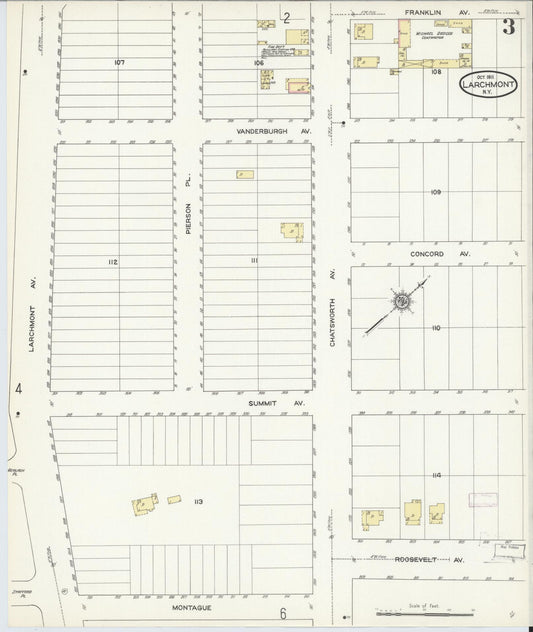 Sanborn Fire Insurance Map from Larchmont, Westchester County, New York (1911), Sheet #0003 - Historic Sanborn Fire Insurance Map Print, vintage old map wall art, antique decor, genealogy gift, New York New York map
