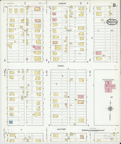 Sanborn Fire Insurance Map from Brighton, Adams County, Colorado (1920), Sheet #0008 - Complete Map Set gallery image, historic Sanborn map, vintage wall art, Colorado Colorado