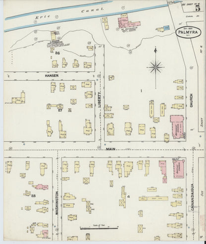 Sanborn Fire Insurance Map from Palmyra, Wayne County, New York (1889), Sheet #0005 - Complete Map Set gallery image, historic Sanborn map, vintage wall art, New York New York