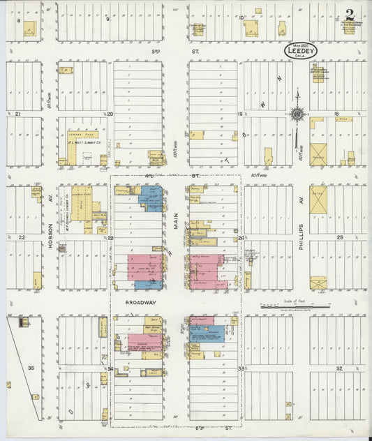 Sanborn Fire Insurance Map from Leedey, Dewey County, Oklahoma (1920), Sheet #0002 - Historic Sanborn Fire Insurance Map Print, vintage old map wall art, antique decor, genealogy gift, Oklahoma Oklahoma map