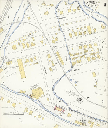 Sanborn Fire Insurance Map from Colfax, Whitman County, Washington (1908), Sheet #0003 - Complete Map Set gallery image, historic Sanborn map, vintage wall art, Washington Washington