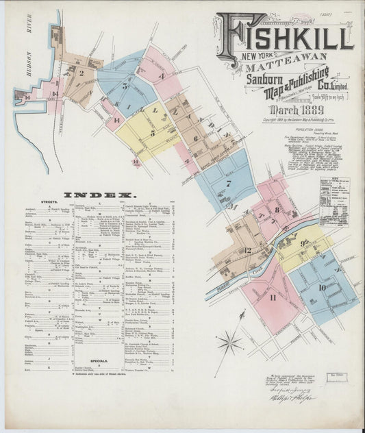 Sanborn Fire Insurance Map from Fishkill-on-the-hudson, Dutchess County, New York. (1889) – Historic Sanborn Fire Insurance Map Print