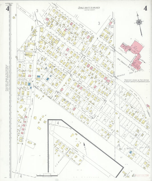 Sanborn Fire Insurance Map from Dupo, Saint Clair County, Illinois (1941), Sheet #0004 - Historic Sanborn Fire Insurance Map Print, vintage old map wall art, antique decor, genealogy gift, Illinois Illinois map