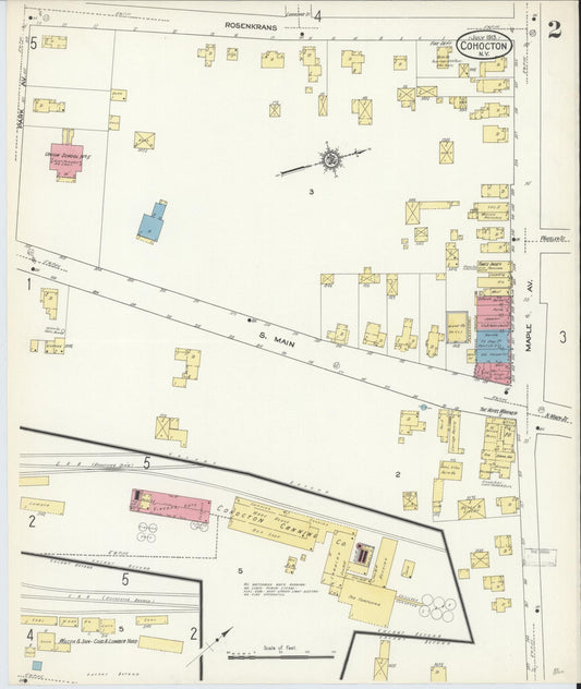 Sanborn Fire Insurance Map from Cohocton, Steuben County, New York (1913), Sheet #0002 - Historic Sanborn Fire Insurance Map Print, vintage old map wall art, antique decor, genealogy gift, New York New York map