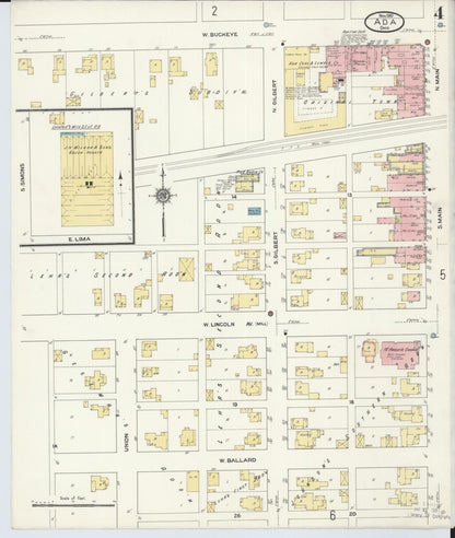 Sanborn Fire Insurance Map from Ada, Hardin County, Ohio (1910), Sheet #0004 - Complete Map Set gallery image, historic Sanborn map, vintage wall art, Ohio Ohio