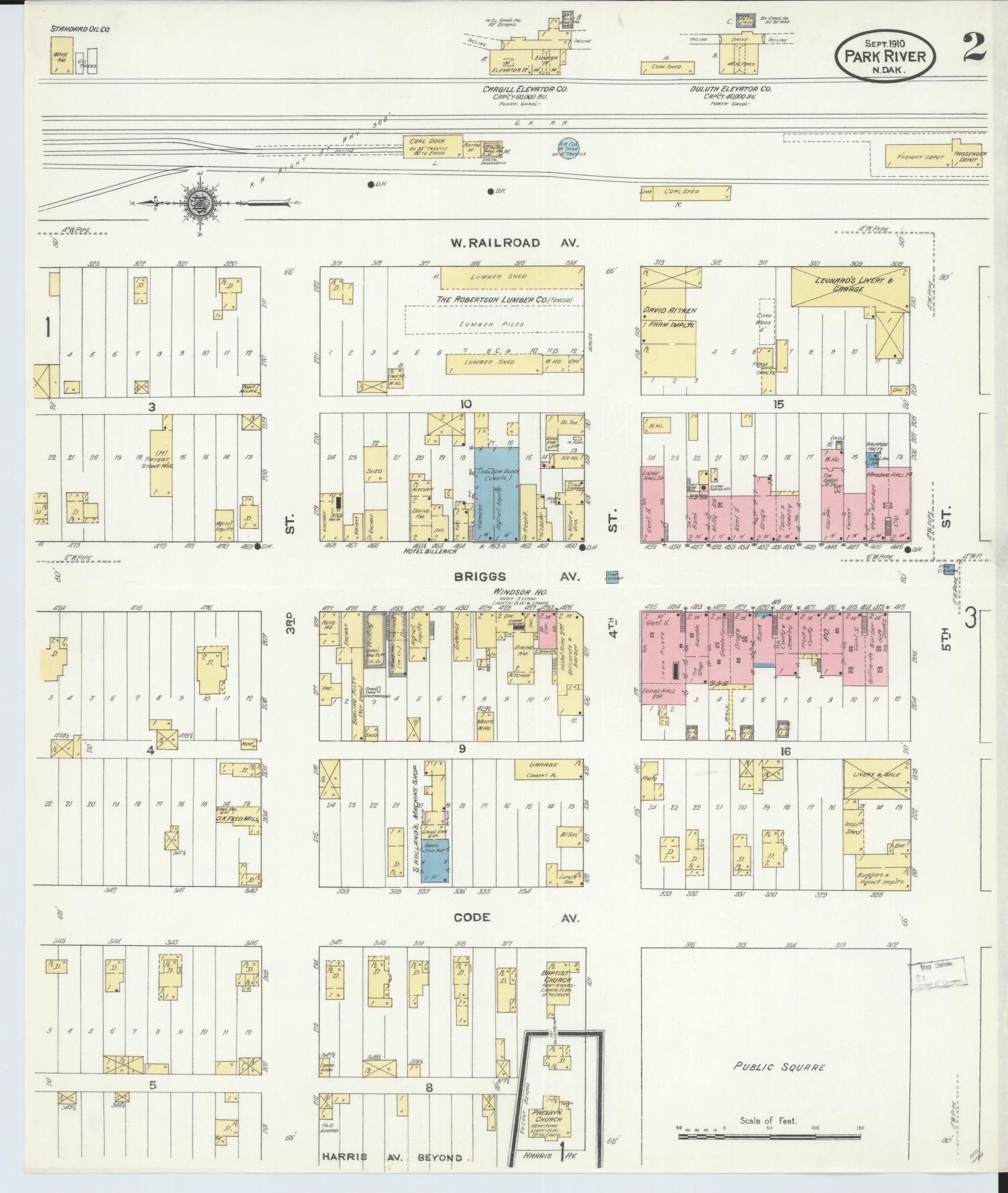 Sanborn Fire Insurance Map from Park River, Walsh County, North Dakota (1910), Sheet #0002 - Complete Map Set gallery image, historic Sanborn map, vintage wall art, North Dakota North Dakota