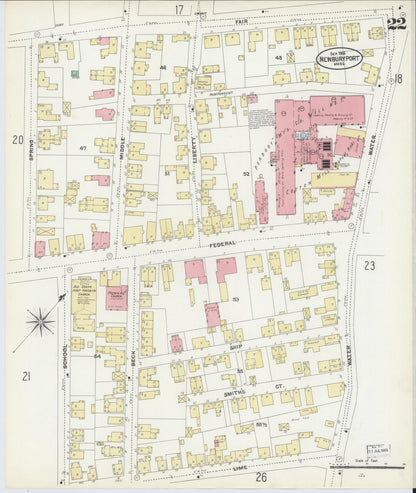 Sanborn Fire Insurance Map from Newburyport, Essex County, Massachusetts (1906), Sheet #0022 - Complete Map Set gallery image, historic Sanborn map, vintage wall art, Massachusetts Massachusetts