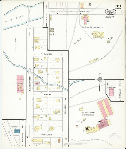 Sanborn Fire Insurance Map from Iola, Allen County, Kansas (1917), Sheet #0022 - Complete Map Set gallery image, historic Sanborn map, vintage wall art, Kansas Kansas