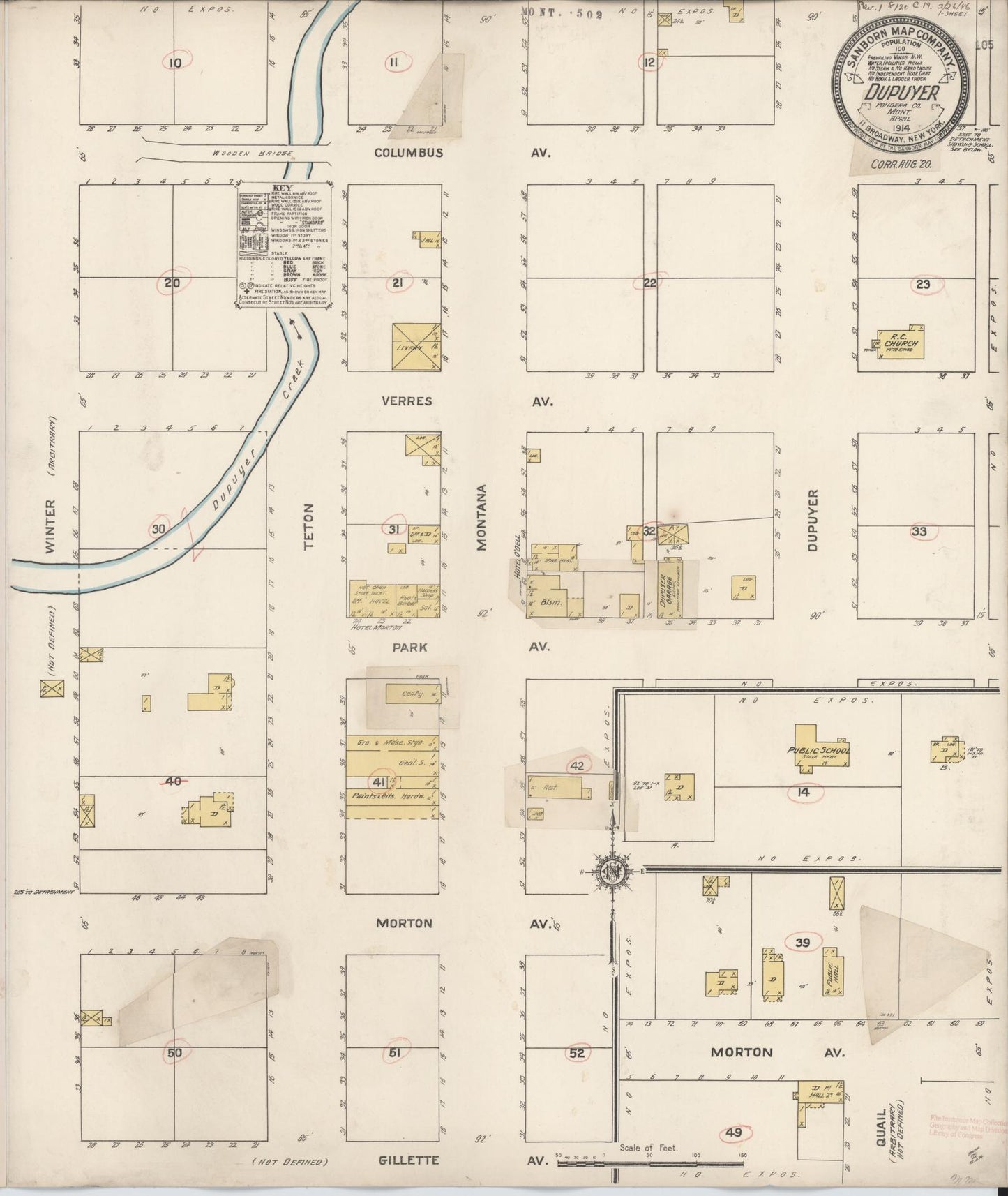 Sanborn Fire Insurance Map from Dupuyer, Pondera County, Montana. (1920) – Historic Sanborn Fire Insurance Map Print