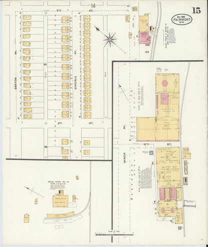 Sanborn Fire Insurance Map from Fairmont, Marion County, West Virginia (1906), Sheet #0015 - Complete Map Set gallery image, historic Sanborn map, vintage wall art, West Virginia West Virginia