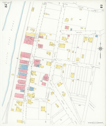Sanborn Fire Insurance Map from Madison, Boone County, West Virginia (1933), Sheet #0002 - Complete Map Set gallery image, historic Sanborn map, vintage wall art, West Virginia West Virginia
