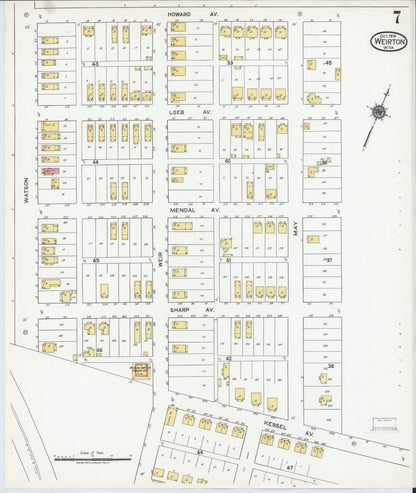 Sanborn Fire Insurance Map from Weirton, Hancock County, West Virginia (1919), Sheet #0007 - Complete Map Set gallery image, historic Sanborn map, vintage wall art, West Virginia West Virginia