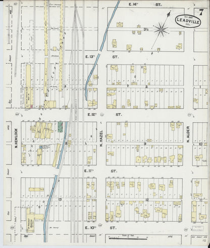 Sanborn Fire Insurance Map from Leadville, Lake County, Colorado (1889), Sheet #0007 - Complete Map Set gallery image, historic Sanborn map, vintage wall art, Colorado Colorado