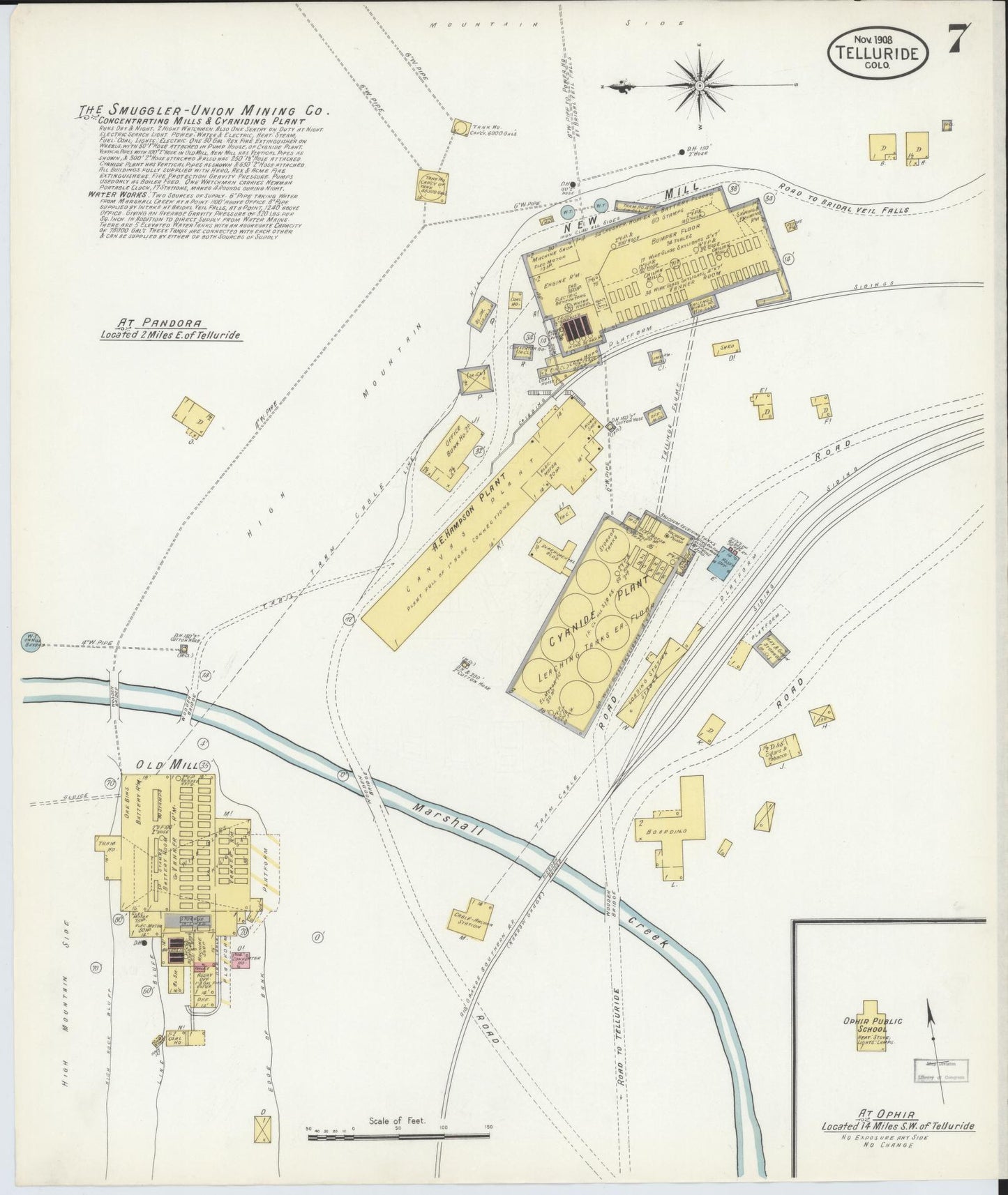 Sanborn Fire Insurance Map from Telluride, San Miguel County, Colorado (1908), Sheet #0007 - Complete Map Set gallery image, historic Sanborn map, vintage wall art, Colorado Colorado