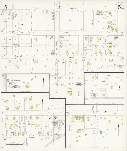 Sanborn Fire Insurance Map from Goliad, Goliad County, Texas (1934), Sheet #0005 - Historic Sanborn Fire Insurance Map Print, vintage old map wall art, antique decor, genealogy gift, Texas Texas map