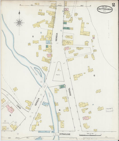 Sanborn Fire Insurance Map from Chittenango, Madison County, New York (1890), Sheet #0002 - Complete Map Set gallery image, historic Sanborn map, vintage wall art, New York New York