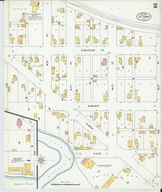 Sanborn Fire Insurance Map from Ottawa, Putnam County, Ohio (1900), Sheet #0002 - Historic Sanborn Fire Insurance Map Print, vintage old map wall art, antique decor, genealogy gift, Ohio Ohio map