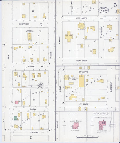 Sanborn Fire Insurance Map from Lamar, Barton County, Missouri (1902), Sheet #0005 - Complete Map Set gallery image, historic Sanborn map, vintage wall art, Missouri Missouri