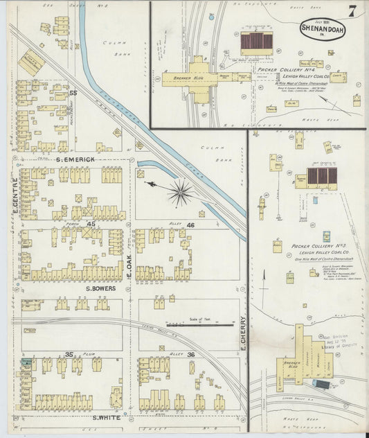 Sanborn Fire Insurance Map from Shenandoah, Schuylkill County, Pennsylvania (1891), Sheet #0007 - Historic Sanborn Fire Insurance Map Print, vintage old map wall art, antique decor, genealogy gift, Pennsylvania Pennsylvania map