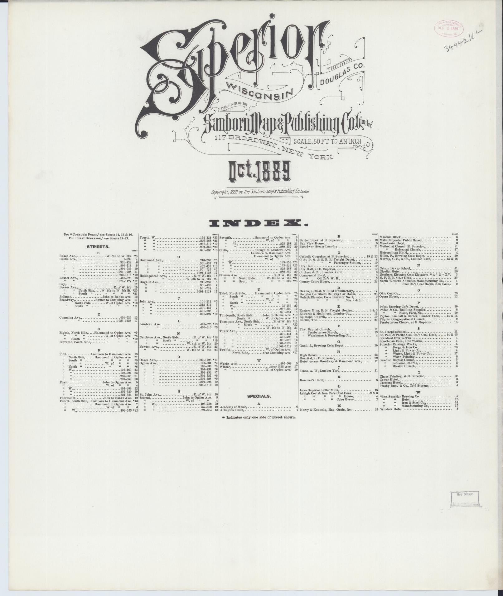 Superior, Douglas County, Wisconsin (1889) – Sanborn Fire Insurance Map – Map View